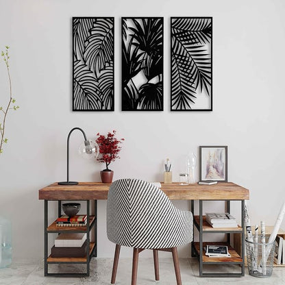 Tropical Leaves Wood Wall Art for Living Room, Botanical Wall Art Wood Panel - Image 6