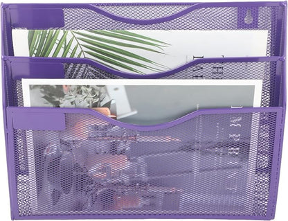 EASEPRES 3 Pocket Mesh Hanging Wall File Organizer, Wall Mounted Mail Paper - Image 3