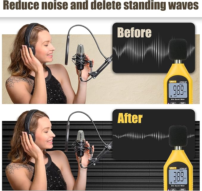 Upgrade 24 pack Self-adhesive Sound Proof Foam Panels, Decorative Soundproof - Image 5