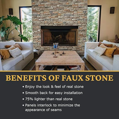 AZ Faux High-Density Polyurethane Faux Stone Interlocking Left Endcap - Image 4