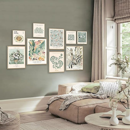 KBKBART 9 PCS Sage Green Wall Art - Image 6