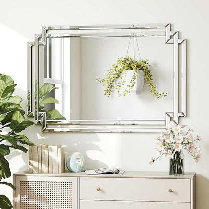 Rectangular Large Decorative Wall Mirror - Image 5