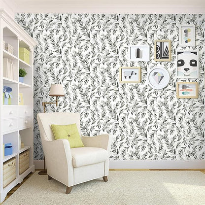 Livebor Olive Leaf Wallpaper Peel and Stick Leaf Contact Paper 17.7inch x - Image 8