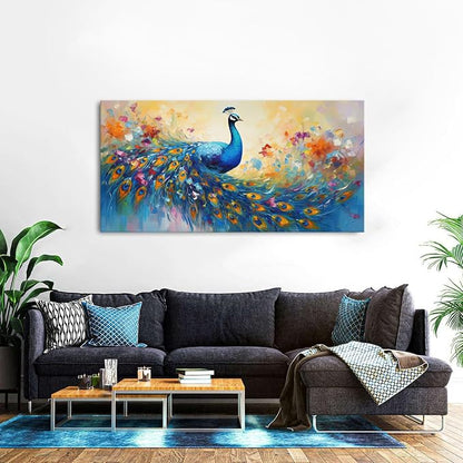 Abstract Peacock Wall Art Colorful Peacock Pictures Wall Decor Abstract Bird - Image 5