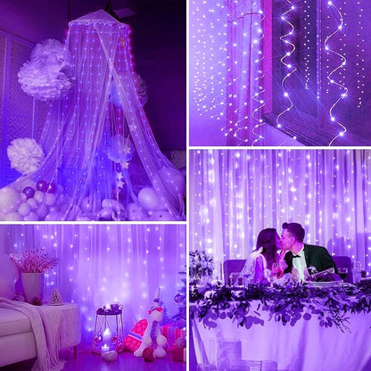 Minetom Halloween Purple Curtain Lights, 300 LED Dimmable Fairy Lights - Image 5