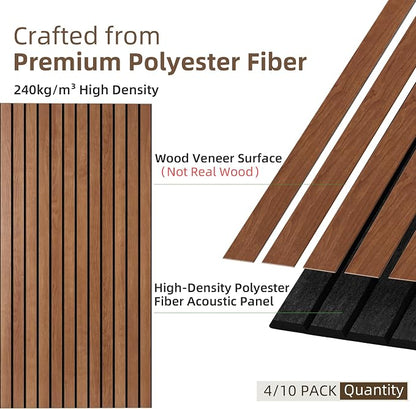 TO-TH Wood-Look Acoustic Wall Panels, 10 Pack 47.2” x 23.6” Acoustic Panels - Image 2