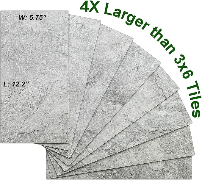 AULIGET 20-Piece Dark Slate Peel and Stick Backsplash Wall Tiles, Laundry Room - Image 3