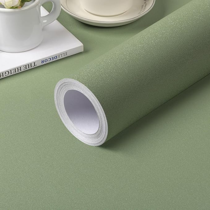 practicalWs Green Peel and Stick Wallpaper, 15.7" x 118.1" Green Contact Paper by practicalWs