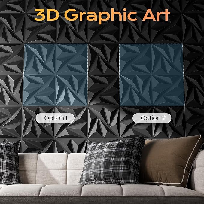 Sonicism Wall Panels Upgrade 72 Pack, 0.7”x11.8”x11.8”Pyramid 3D Wall Panels - Image 5