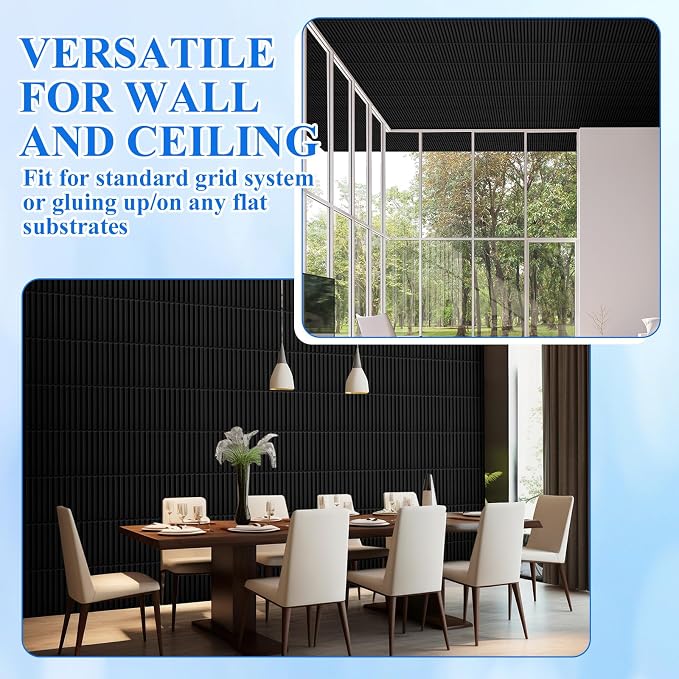 Nuanchu 60 Pcs 3D Slat Wall Panels, Paintable Waterproof Textured Tiles - Image 5