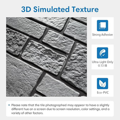 COMSTICKC 3D Wall Panel Peel and Stick, Faux Stone Wall Panel 10 Pcs 12"X12" - Image 3