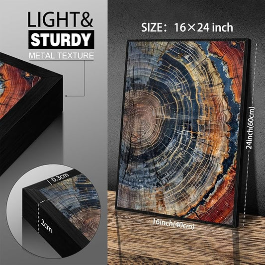 Vintage Trendy Abstract Tree Ring Wall Art Modern Colorful Nature Poster 16x24 - Image 2