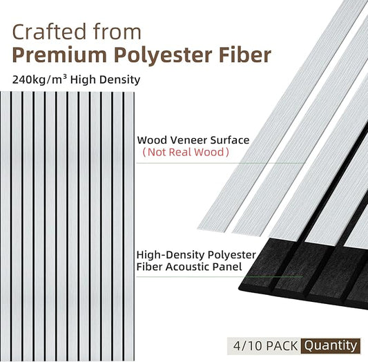 TO-TH Wood-Look Acoustic Wall Panels, 10 Pack 47.2” x 23.6” Sound Panels - Image 2