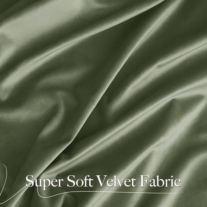 NICETOWN Sage Green Velvet Backdrop Curtains 144 inches Long 2 Panels, Wall - Image 3