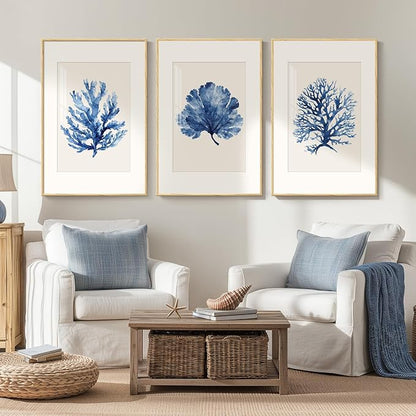 Framed Coastal Coral Watercolor Wall Art - Image 3