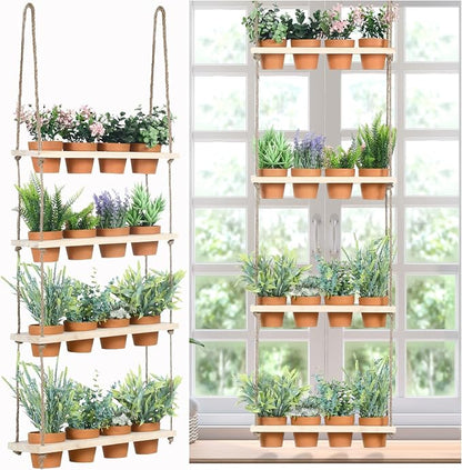 FillTouch 4 Tiered Window Plant Shelves Hanging Herb Planter Indoor Display by FillTouch