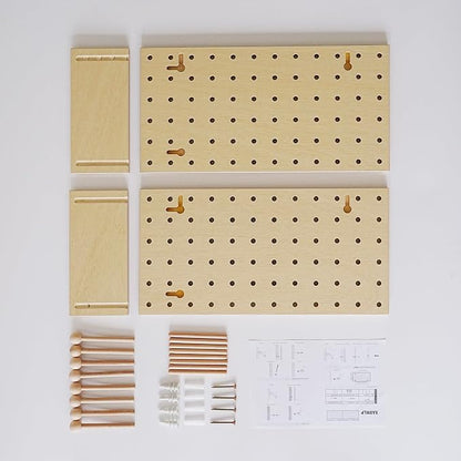 Wooden Pegboard Modular Display Organization Storage Wall Hooks Shelf - Image 6