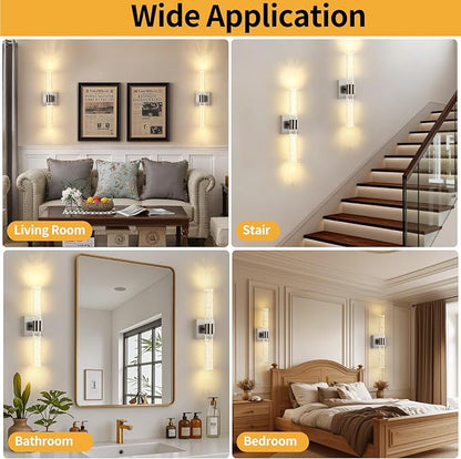Modern Wall Sconces Set of Two in Brushed Nickel Finish 18 Inch 3000K-6000K Led - Image 5