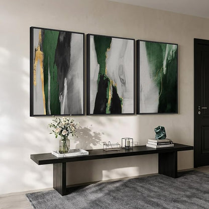 Large Framed Green Abstract Wall Art - Image 4