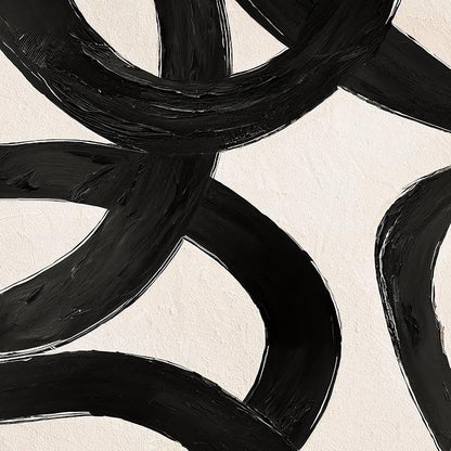 Framed Boho Black and White Brown Modern Abstract Wall Art - Image 4