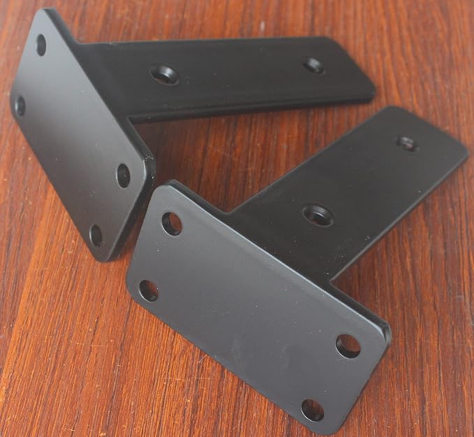 8 Pack - 5 inch Black Hidden L Shelf Bracket Iron Floating Shelf Brackets - Image 4