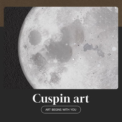 Framed Modern Elegant Black and White Moon Wall Art, Large Minimalist Celestial - Image 7