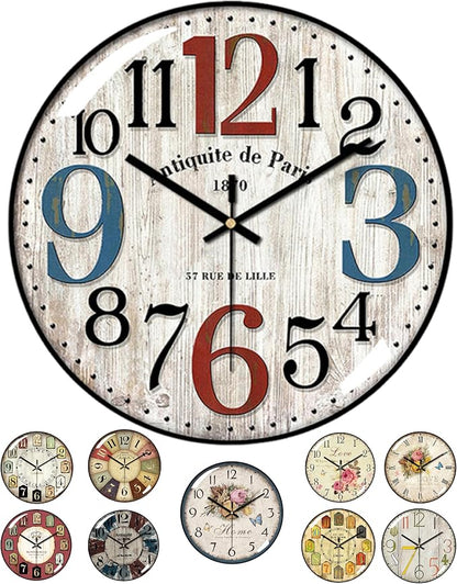 Decorative Wall Clocks Batterys Operated, Retro Wall Clock by Unknown