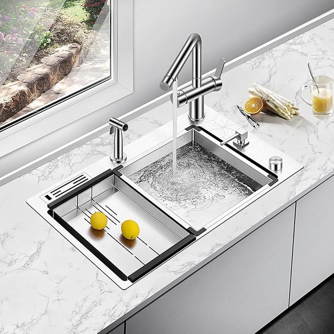 practicalWs Marble Paper Granite Gray/White Roll Kitchen Countertop Cabinet - Image 3