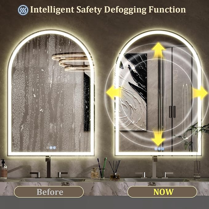 BEAUTYPEAK LED Arch Bathroom Mirrors - Image 2