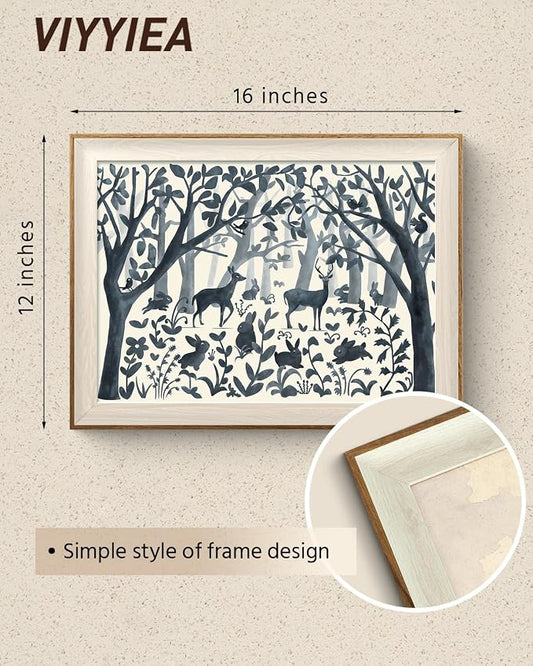 VIYYIEA Framed Wall Art for Living Room, Forest Canvas Prints Vintage Home Decor - Image 2