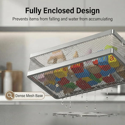PUSDON Mesh Shower Caddy Wall Mount, Heavy Duty Adhesive Bathroom Shelf - Image 6