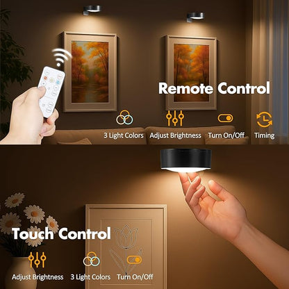 6Pcs Picture Lights for Wall Battery Operated, Magnetic Led Painting Light - Image 5