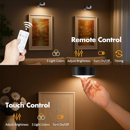 6Pcs Picture Lights for Wall Battery Operated, Magnetic Led Painting Light - Image 5