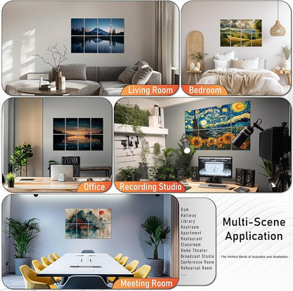 Art Acoustic Panels Tiles Decorative Room Sound Proof Foam Absorbing Panels - Image 5