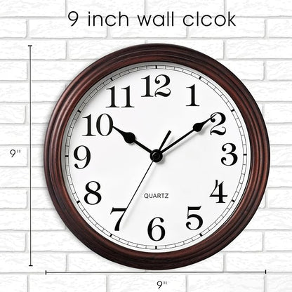 Wall Clock, 9 Inch Silent Wall Clocks Battery Operated, Decorative Clocks - Image 2
