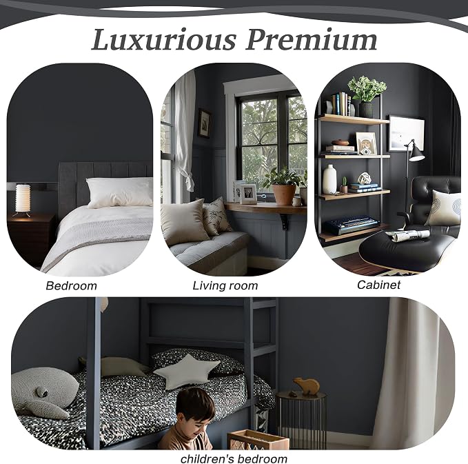 Dimoon 17.7''x236'' Peel and Stick Wallpaper Dark Grey Contact Paper - Image 6