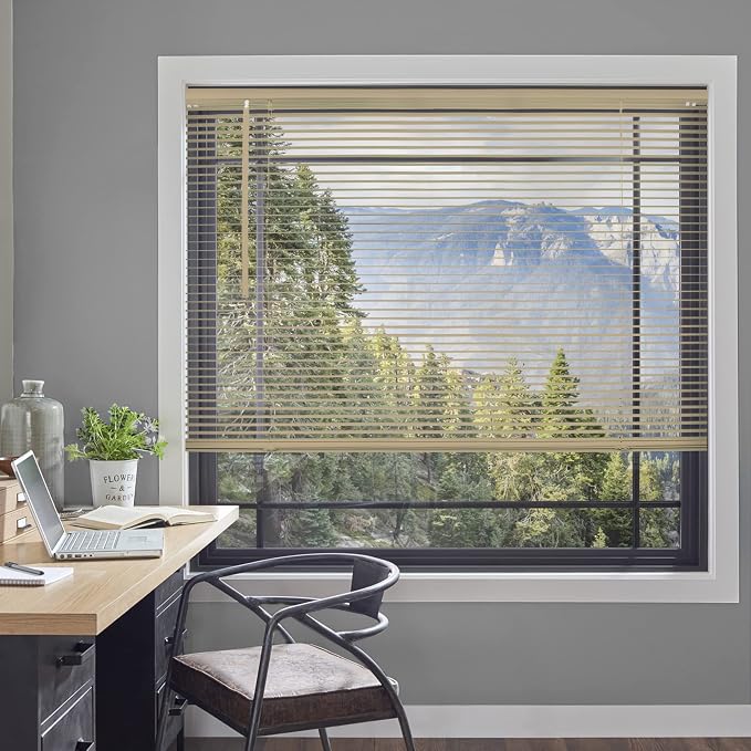 CHICOLOGY Mini Blinds for Indoor Windows – 24"W x 72"H, Cappuccino Horizontal - Image 2