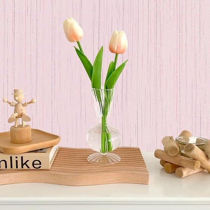 Pink Grasscloth Peel and Stick Wallpaper Vintage Texture Removable Waterproof - Image 9