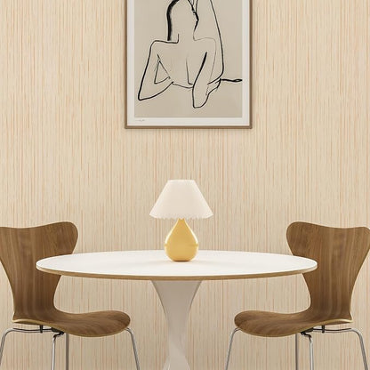 Beige Grasscloth Peel and Stick Wallpaper A Set of 23.6''x480'' Textured - Image 3