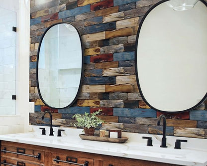 FLFK Wood Bricks Wallpaper Peel and Stick Wood Wall Paper Self Adhesive - Image 5