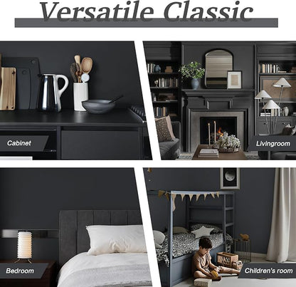 Dimoon 17.7''x118'' Peel and Stick Wallpaper Dark Grey Contact Paper - Image 4