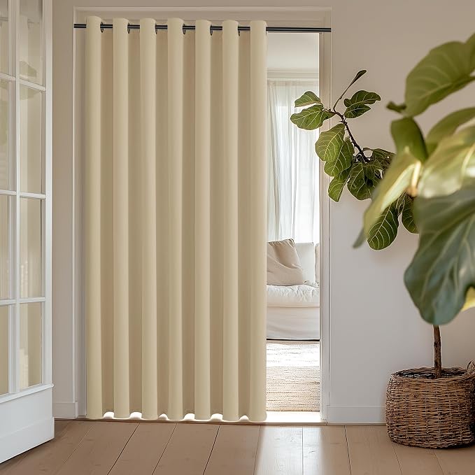 ChrisDowa Room Divider Curtain 120 Inches Long, Wide Blackout Sliding Door by ChrisDowa
