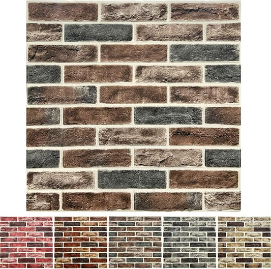 20-Pack 104 Sq.Ft 3D Wall Panels Peel and Stick 3D Faux Brick Wallpaper Peel by YLLYLL
