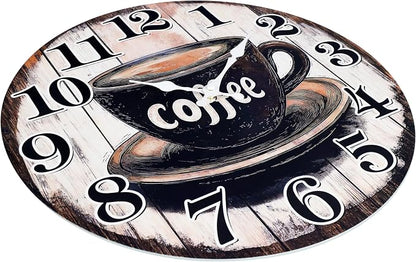 Large Kitchen Clock Decor, Decorative Coffee Wall Clocks Battery Operated - Image 7