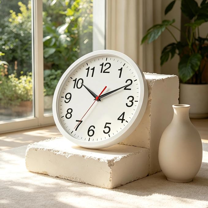 Rohioue Wall Clock Modern 10 Inch Battery Operated Silent Non Ticking Analog - Image 8