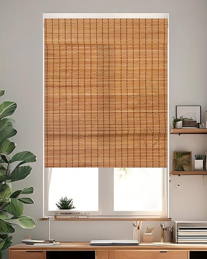 42''W X 72''H Cordless Bamboo Roman Shades by Chryeiiu