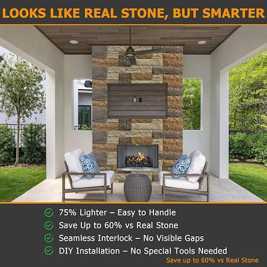 ROOMTEC 6-Packs Faux Stone Wall Covering Panels - Image 4
