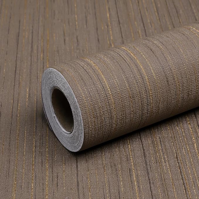 Brown Grasscloth Peel and Stick Wallpaper by Qianglive