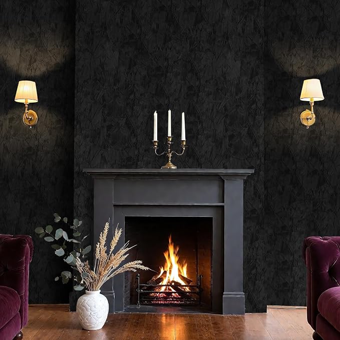17.7"x317" Black Velvet Wallpaper Peel and Stick Velvet Fabric Wallpaper Soft - Image 6