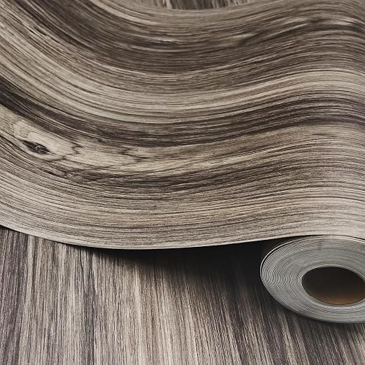 Wood Grain Peel and Stick Floor Tiles – 11.8” Width, Full Roll Length of 394" – by auxua